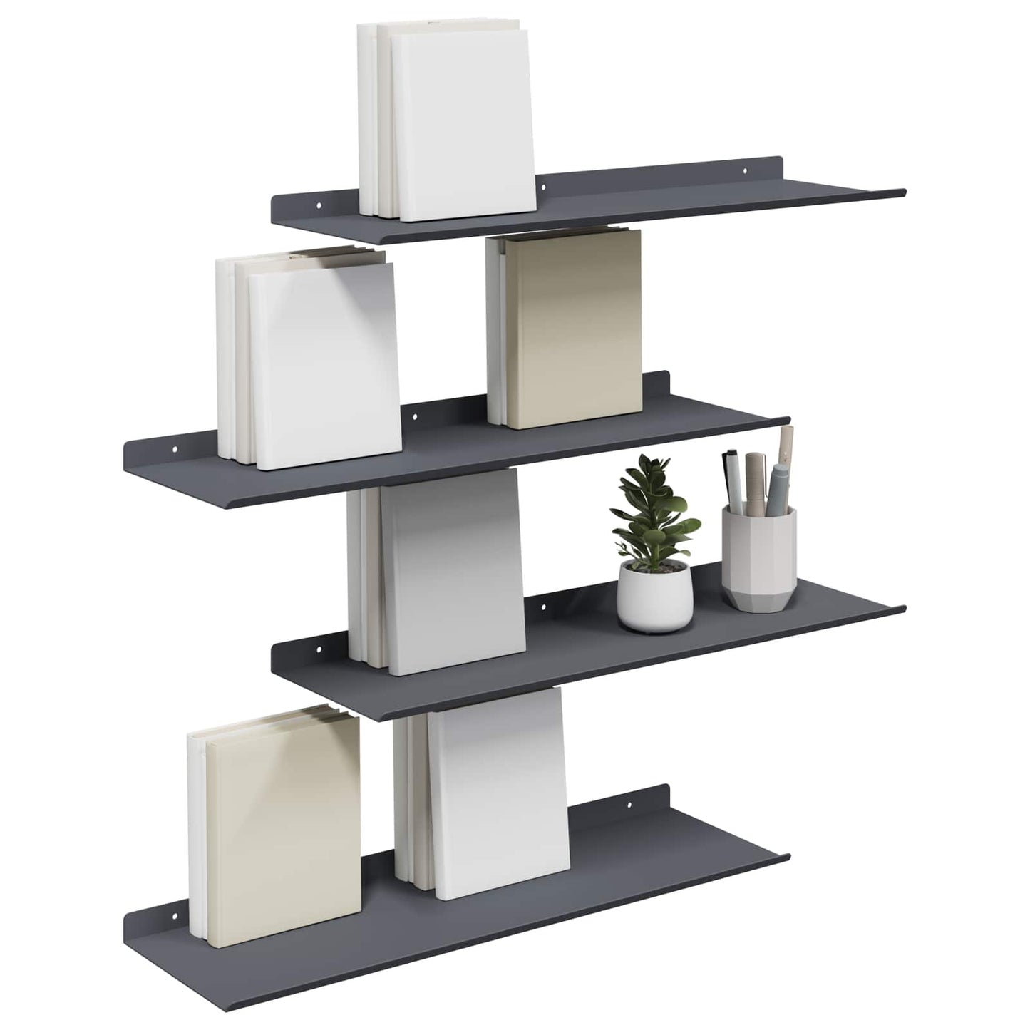 vidaXL Floating Shelf 4 pcs Anthracite 60 x 18 x 2.5 cm Steel