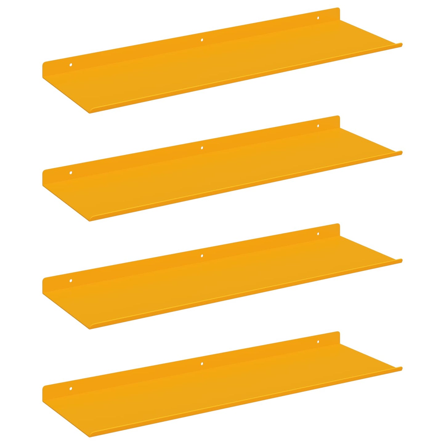 vidaXL Floating Shelf 4 pcs Mustard Yellow 60 x 18 x 2.5 cm Steel