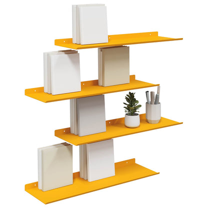 vidaXL Floating Shelf 4 pcs Mustard Yellow 60 x 18 x 2.5 cm Steel