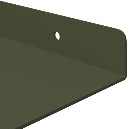 vidaXL Floating Shelf 2 pcs Olive Green 60 x 18 x 2.5 cm Steel