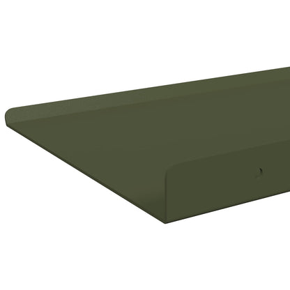 vidaXL Floating Shelf 2 pcs Olive Green 60 x 18 x 2.5 cm Steel
