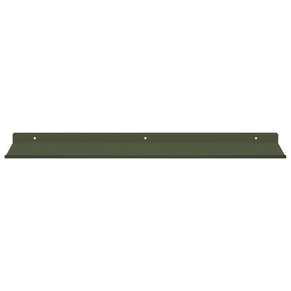 vidaXL Floating Shelf 2 pcs Olive Green 60 x 18 x 2.5 cm Steel