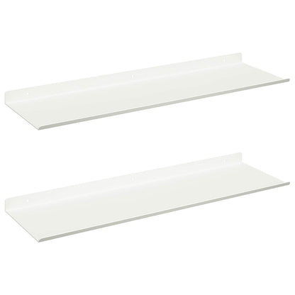vidaXL Floating Shelf 2 pcs White 60 x 18 x 2.5 cm Steel