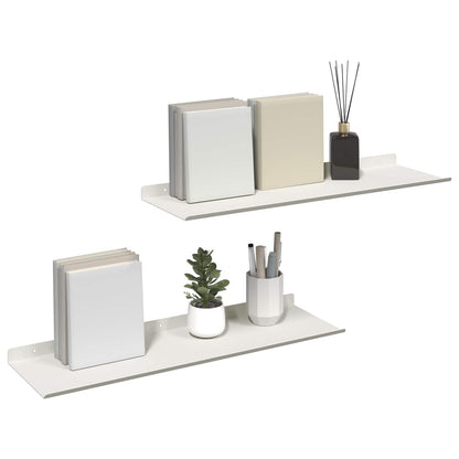 vidaXL Floating Shelf 2 pcs White 60 x 18 x 2.5 cm Steel