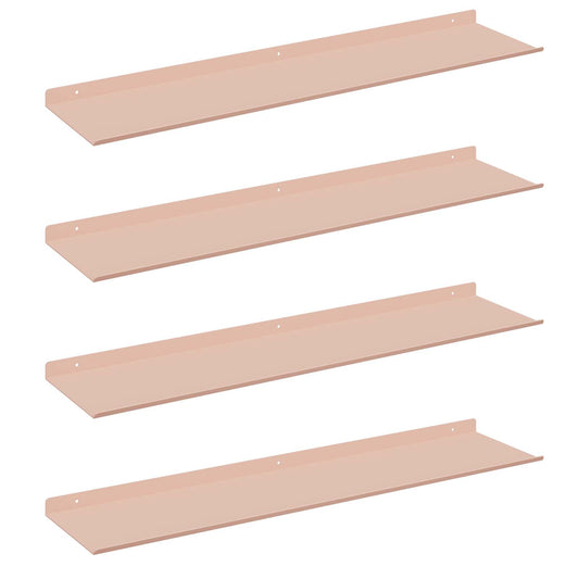 vidaXL Floating Shelf Wall-mounted 4 pcs Pink 80 x 18 x 2.5 cm Steel