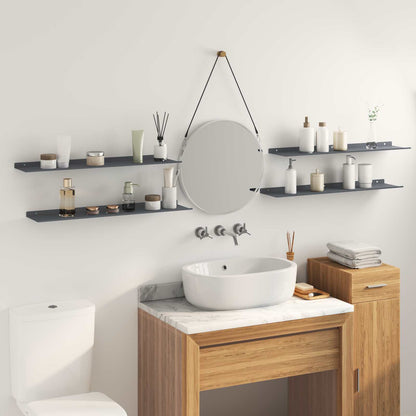 vidaXL Floating Shelf 4 pcs Anthracite 80 x 18 x 2.5 cm Steel