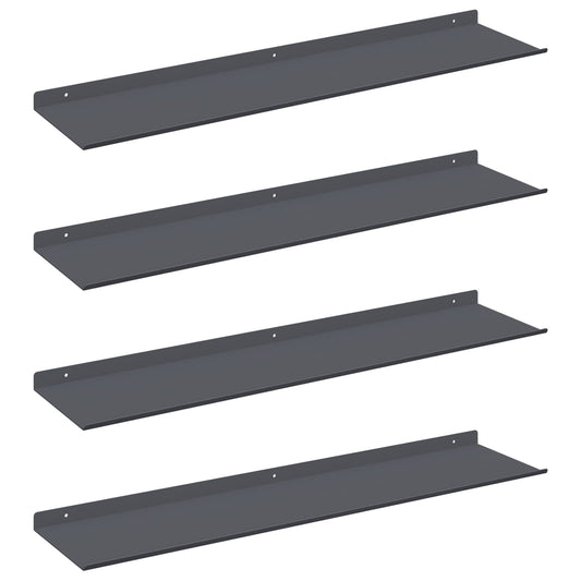 vidaXL Floating Shelf 4 pcs Anthracite 80 x 18 x 2.5 cm Steel