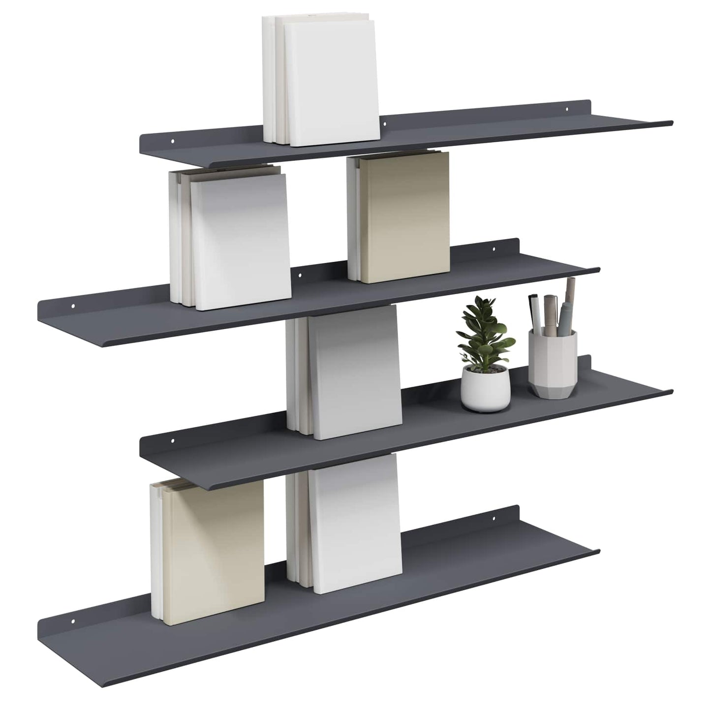 vidaXL Floating Shelf 4 pcs Anthracite 80 x 18 x 2.5 cm Steel