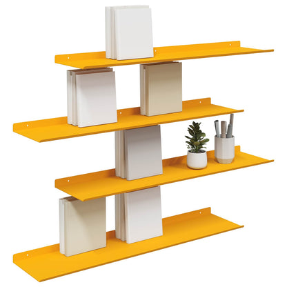 vidaXL Floating Shelf 4 pcs Mustard Yellow 80 x 18 x 2.5 cm Steel