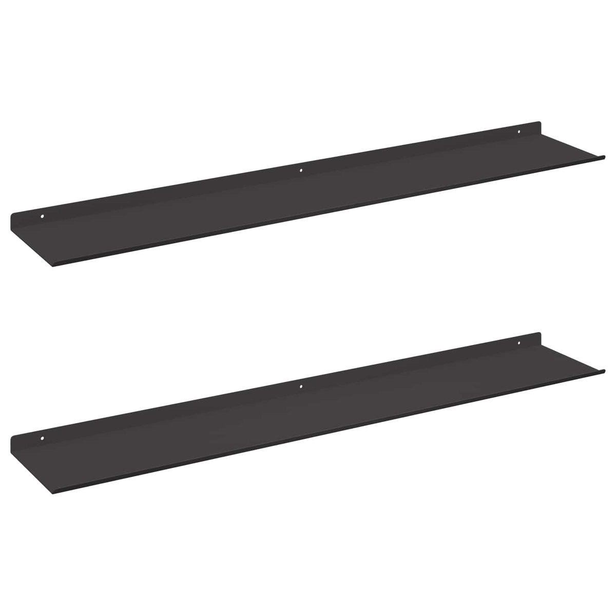 vidaXL Floating Shelf 2 pcs Black 100 x 18 x 2.5 cm Steel