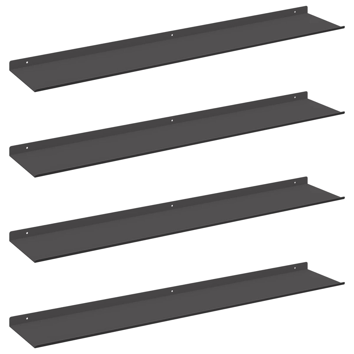 vidaXL Floating Shelf 4 pcs Black 100 x 18 x 2.5 cm Steel
