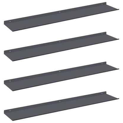 vidaXL Floating Shelf 4 pcs Anthracite 100 x 18 x 2.5 cm Steel