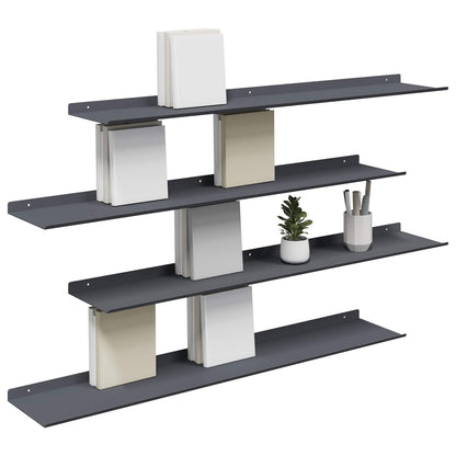 vidaXL Floating Shelf 4 pcs Anthracite 100 x 18 x 2.5 cm Steel
