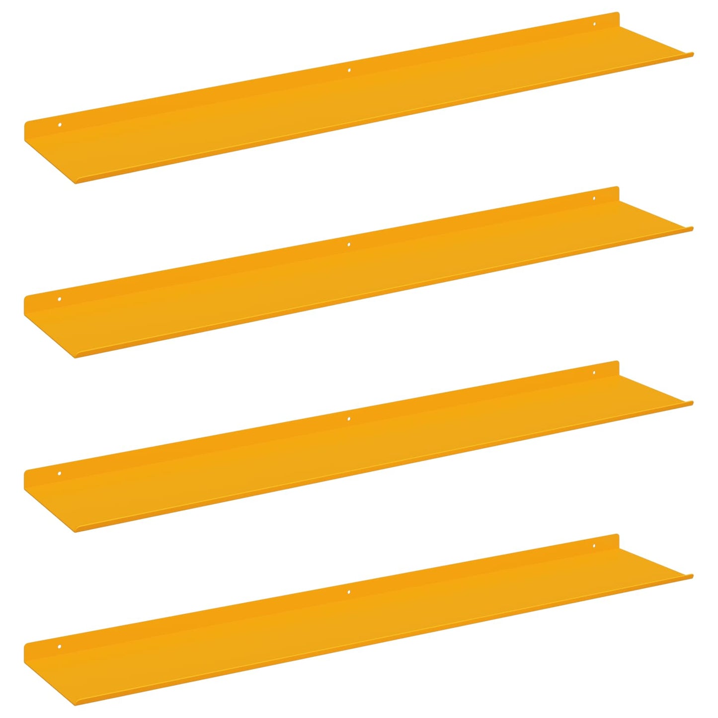 vidaXL Floating Shelf 4 pcs Mustard Yellow 100 x 18 x 2.5 cm Steel