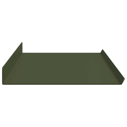 vidaXL Floating Shelf 2 pcs Olive Green 100 x 18 x 2.5 cm Steel