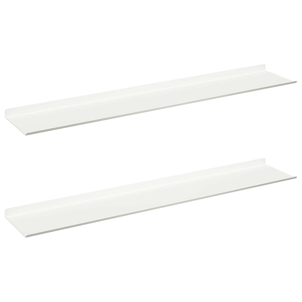 vidaXL Floating Shelf 2 pcs White 100 x 18 x 2.5 cm Steel