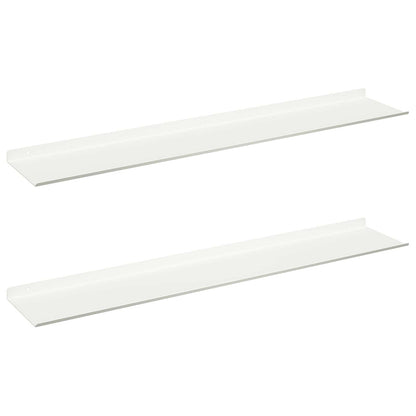 vidaXL Floating Shelf 2 pcs White 100 x 18 x 2.5 cm Steel