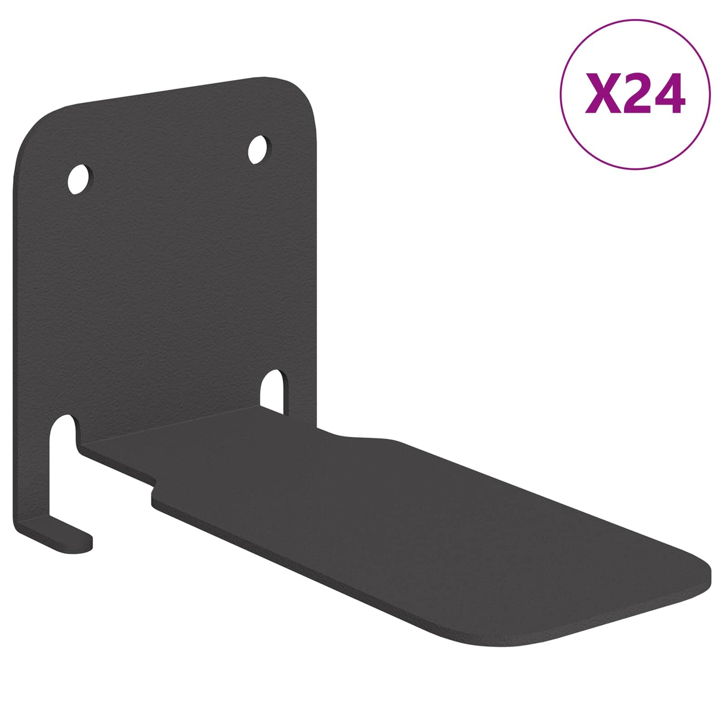 vidaXL Floating Shelf with Shelf 24 pcs Black 6 x 10.8 x 6.6 cm