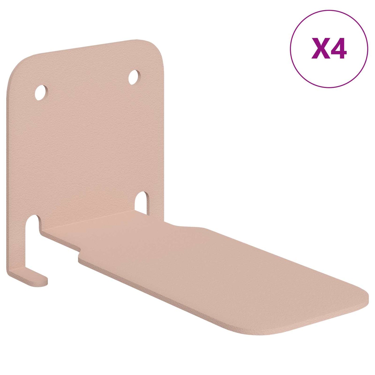 vidaXL Floating Shelf with Shelf 4 pcs Pink 6 x 10.8 x 6.6 cm