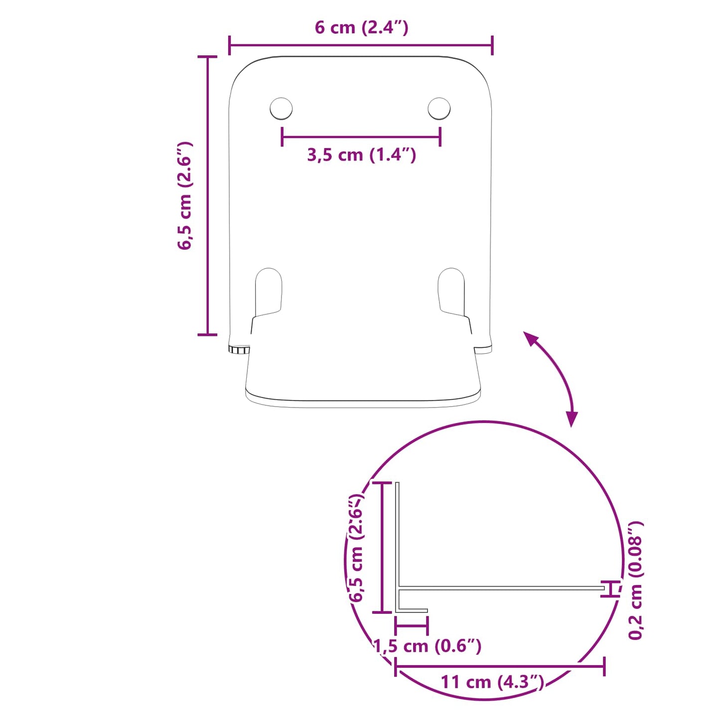 vidaXL Floating Shelf with Shelf 24 pcs Pink 6 x 10.8 x 6.6 cm