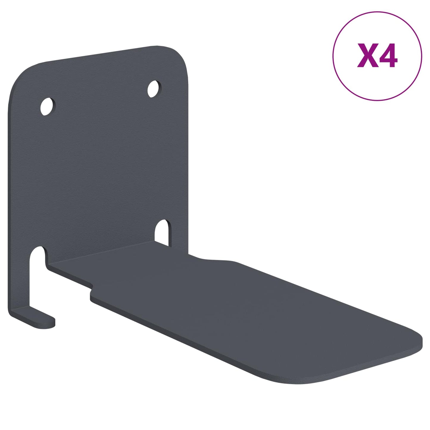 vidaXL Floating Shelf with Shelf 4 pcs Anthracite 6 x 10.8 x 6.6 cm