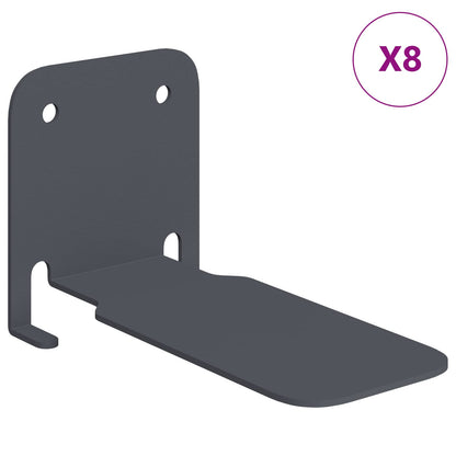 vidaXL Floating Shelf with Shelf 8 pcs Anthracite 6 x 10.8 x 6.6 cm