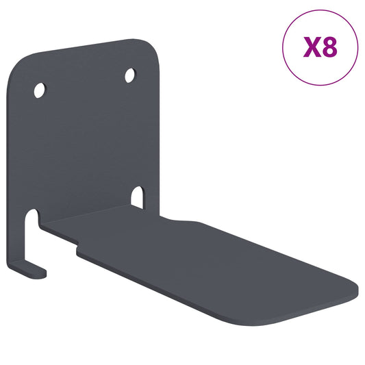 vidaXL Floating Shelf with Shelf 8 pcs Anthracite 6 x 10.8 x 6.6 cm