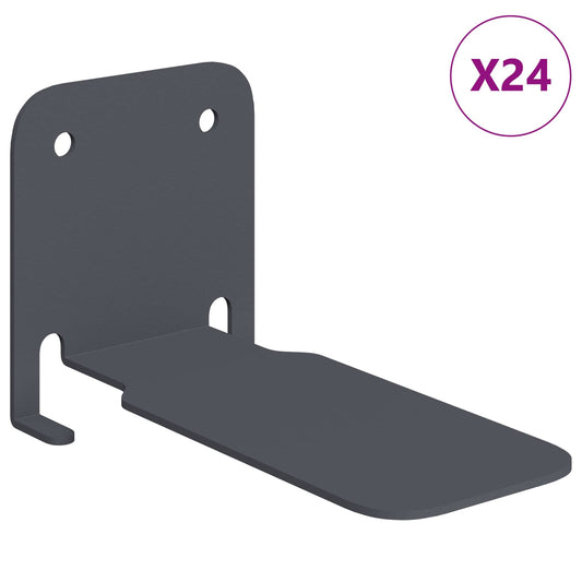 vidaXL Floating Shelf with Shelf 24 pcs Anthracite 6 x 10.8 x 6.6 cm