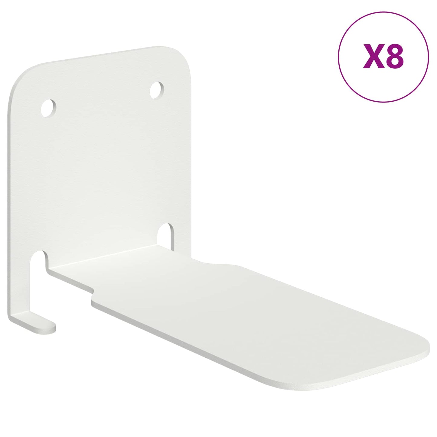 vidaXL Floating Shelf with Shelf 8 pcs White 6 x 10.8 x 6.6 cm