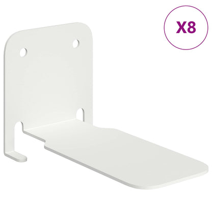 vidaXL Floating Shelf with Shelf 8 pcs White 6 x 10.8 x 6.6 cm