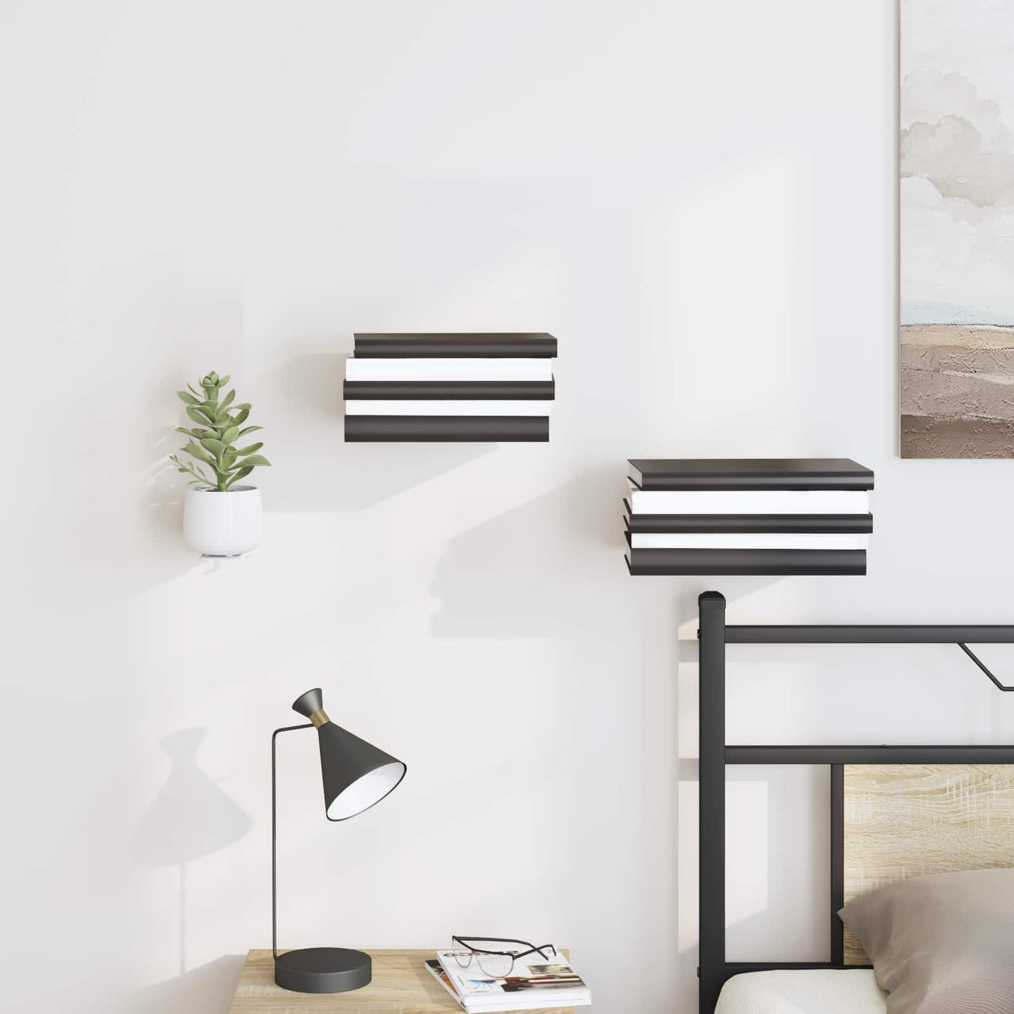 vidaXL Floating Shelf with Shelf 24 pcs White 6 x 10.8 x 6.6 cm