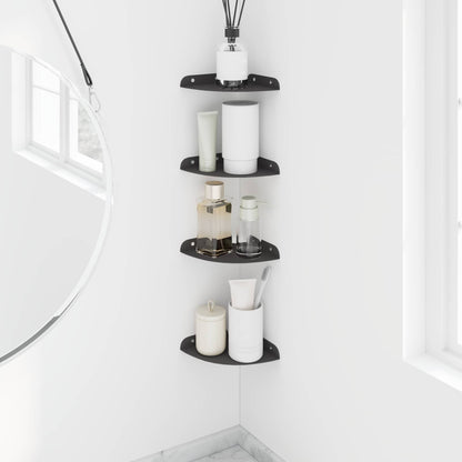 vidaXL Floating Shelf with Shelf 4 pcs Black 15 x 15 x 2 cm