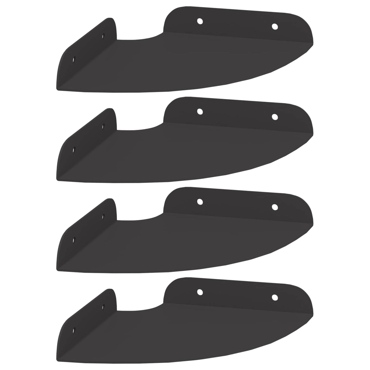 vidaXL Floating Shelf with Shelf 4 pcs Black 15 x 15 x 2 cm