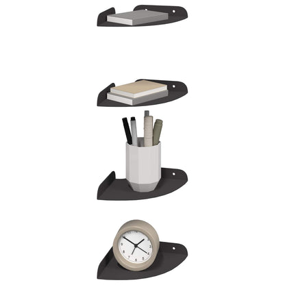 vidaXL Floating Shelf with Shelf 4 pcs Black 15 x 15 x 2 cm
