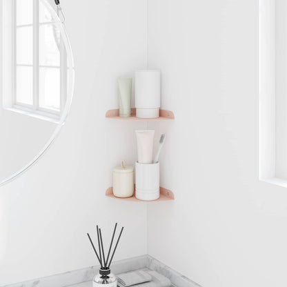 vidaXL Floating Shelf with Shelf 2 pcs Pink 15 x 15 x 2 cm