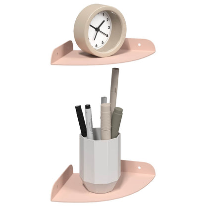 vidaXL Floating Shelf with Shelf 2 pcs Pink 15 x 15 x 2 cm