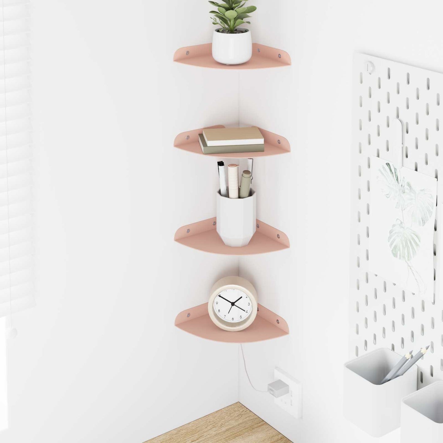 vidaXL Floating Shelf with Shelf 4 pcs Pink 15 x 15 x 2 cm