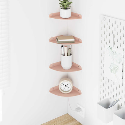 vidaXL Floating Shelf with Shelf 4 pcs Pink 15 x 15 x 2 cm