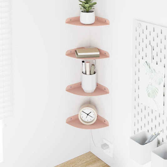 vidaXL Floating Shelf with Shelf 4 pcs Pink 15 x 15 x 2 cm