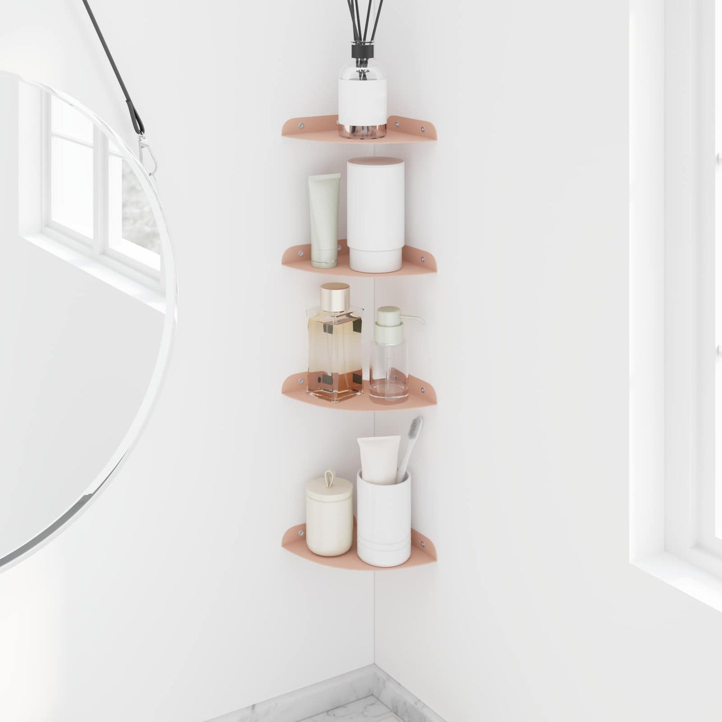 vidaXL Floating Shelf with Shelf 4 pcs Pink 15 x 15 x 2 cm