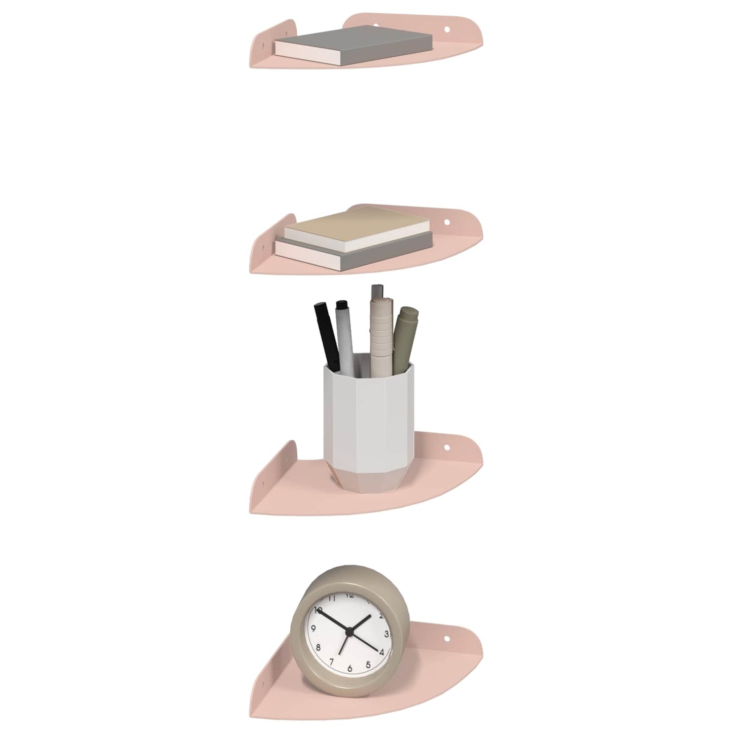 vidaXL Floating Shelf with Shelf 4 pcs Pink 15 x 15 x 2 cm