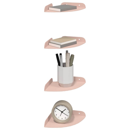vidaXL Floating Shelf with Shelf 4 pcs Pink 15 x 15 x 2 cm
