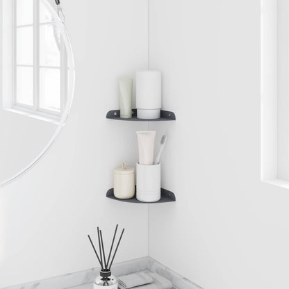 vidaXL Floating Shelf with Shelf 2 pcs Anthracite 15 x 15 x 2 cm