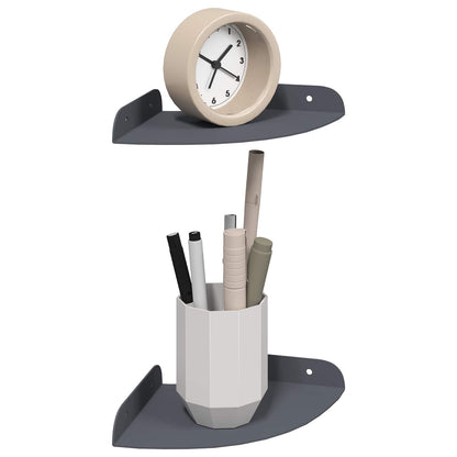 vidaXL Floating Shelf with Shelf 2 pcs Anthracite 15 x 15 x 2 cm