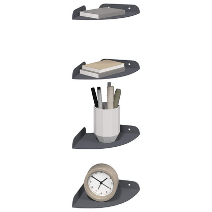 vidaXL Floating Shelf with Shelf 4 pcs Anthracite 15 x 15 x 2 cm