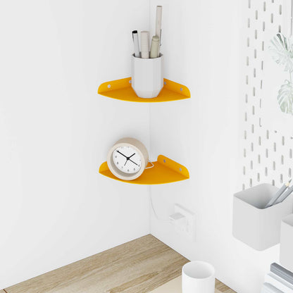 vidaXL Floating Shelf with Shelf 2 pcs Mustard Yellow 15 x 15 x 2 cm