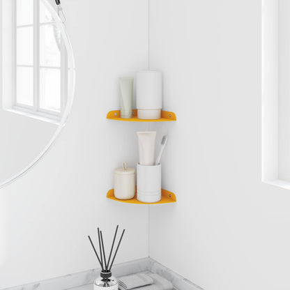 vidaXL Floating Shelf with Shelf 2 pcs Mustard Yellow 15 x 15 x 2 cm