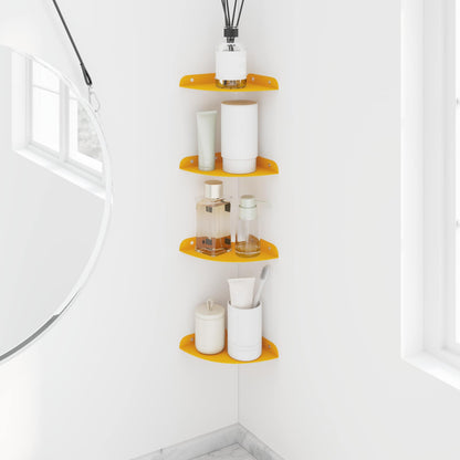 vidaXL Floating Shelf with Shelf 4 pcs Mustard Yellow 15 x 15 x 2 cm