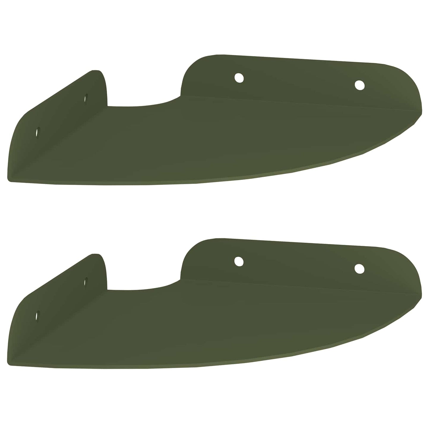 vidaXL Floating Shelf with Shelf 2 pcs Olive Green 15 x 15 x 2 cm