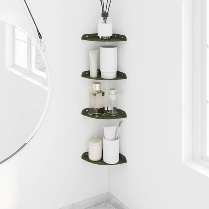 vidaXL Floating Shelf with Shelf 4 pcs Olive Green 15 x 15 x 2 cm